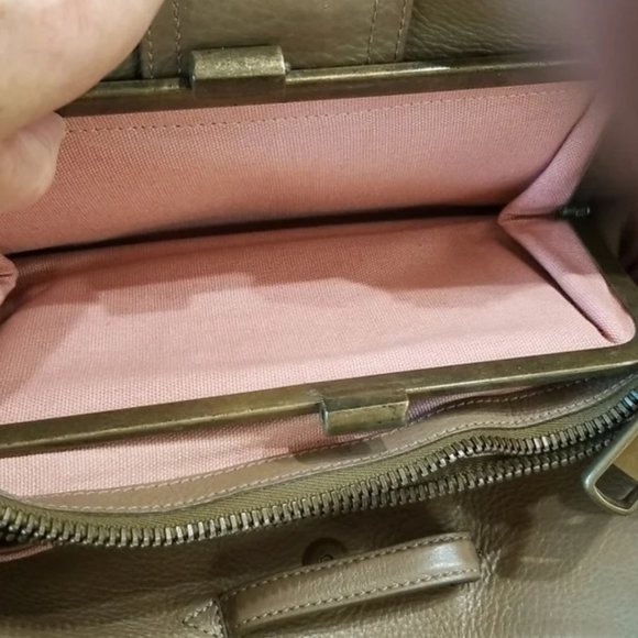 Derek Lam "Violet" Double Ram's Head Hobo Shoulder Bag in taupe - Picture 6 of 9